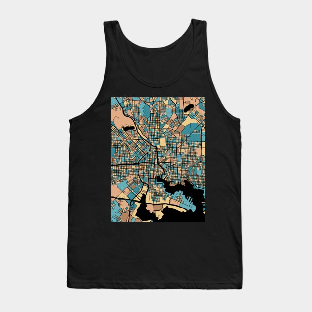 Baltimore Map Pattern in Mid Century Pastel Tank Top by PatternMaps